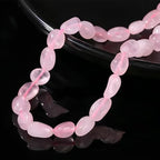 HAAMIIQII Natural Rose Quartz Crystal Pebble Stone 5-8mm Small Irregular Freeform Tumbled Loose Gemstone Beads for Jewelry Making Strand 15 Inch (45-50pcs) - color: Rose Quartz