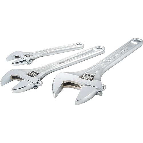 CRAFTSMAN Adjustable Wrench Set, 3-Piece All Steel, Metirc and SAE Scale (CMMT12001)