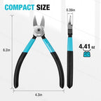 DURATECH 6-Inch Professional Wire Cutters, Flush Cutters with CNC Machined Edges, CR-V Thickened Side Cutters, Ultra-Sharp Flush Cut Pliers for Crafting, Electronics, Zip Ties, and DIY Models