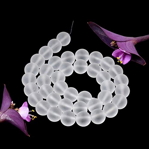 Natural Matte Gemstone Round Spacer Beads (4mm, Crystal Quartz) - color: Crystal Quartz, size: 4mm