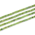 Adabele 30 Inch Natural Green Canadian Nephrite Jade Healing Gemstone 4mm x 3mm Tiny Small Faceted Round Rondelle Loose Beads Stone Spacer (270-290pcs) GK-B4 - color: Canadian Nephrite Jade, size: 4mm x 3mm - 30 inch/2 strands