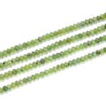 Adabele 30 Inch Natural Green Canadian Nephrite Jade Healing Gemstone 4mm x 3mm Tiny Small Faceted Round Rondelle Loose Beads Stone Spacer (270-290pcs) GK-B4 - color: Canadian Nephrite Jade, size: 4mm x 3mm - 30 inch/2 strands