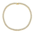 Gemsme 18K White Gold Plated Halo Necklace 5.0mm Round Cubic Zirconia Classic Tennis Necklace - color: Yellow Gold, size: 16 inch