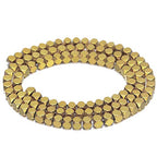 AD Beads Natural Hematite Gemstone Faceted Square Cube Loose Beads 16" 2x2mm 4x4mm (4x4mm, Metallic Gold) - color: Metallic Gold, size: 4x4mm