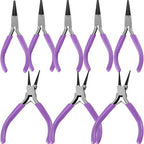 8 PCS 4.5 Inch Round Nose Jewelry Pliers, Purple Jewelry Making Grip with Double Leaf Spring, Perfect for Creating Bracelets, Earrings and Necklaces