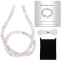 Stone Beads, 60pcs Matte White Quartz, 6mm Round Loose Beads for Jewelry Making, Bracelets, with Bag, String & Card - color: Matte White Quartz, size: 6mm