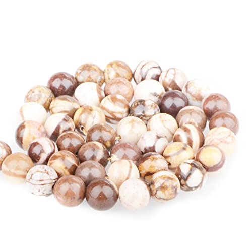 Bymitel 90 pcs Natural Genuine Real Round Loose Stone Beads Gemstone Spacers for Charm DIY Jewelry Making 15.5" per Strand 4mm (Brown Zebra, 4mm) - color: Brown Zebra, size: 4mm