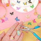 MARFOREVER 40Pcs/20 Pairs Butterfly Charms, Mixed Butterflies Charms for Jewelry Making, Assorted Enamel Butterfly Charm Pendants for Necklace Earring Bracelet Crafting - style: Butterfly