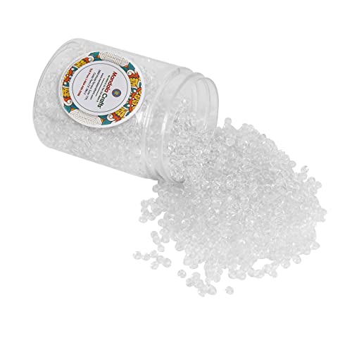 Mandala Crafts 8/0 Glass Seed Beads for Beadwork – 6000 Pcs 3mm Clear Round Small Rocaille Beads for Jewelry Making, Necklace Bracelet Earring Craft Supplies - color: Clear, size: Round 8/0 or 3 mm