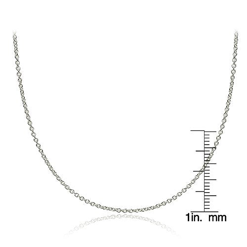 Hoops & Loops Sterling Silver 1.5mm Rolo Adjustable Chain Necklace, from 12" to 20" - color: 20"-Silver