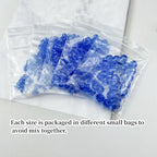 480pcs Crystal Glass Beads 3mm 4mm 6mm 8mm 10mm Round Faceted Glass Spacer Beads for Bracelets Necklace Earring DIY Jewelry Making Craft(Light Blue) - color: Light Blue