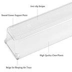 LotFancy 8 Pack Clear Plastic Drawer Organizers, 9.2''×3''×2'', Food Grade Storage Trays, Non-Slip Storage Bins for Kitchen Utensil, Silverware Cutlery, Bathroom, Office Desk, Makeup, Jewelry