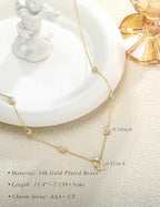Dainty Gold Necklace for Women Trendy 14K Gold Plated Pearl Cross Clover Butterfly CZ Charm Pendant Chain Station Necklaces Waterproof Non Tarnish Layered Choker Cute Jewelry Gifts - color: G-butterfly