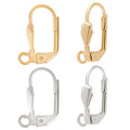Beebeecraft 1 Box 40Pcs Leverback Earring Findings 24K Gold Plated Brass French Earring Hooks with Open Loops Silver and Gold 16.5x11mm Interchangeable Dangle Ear Wire Findings for Jewelry Making - color: Leaf Leverback Earring