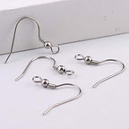 200pcs Stainless Steel Ball and Coil Earring Hooks Findings Ear Wires Fish Hook Earrings Hoops Ear Wire for DIY Jewelry Making (10169)