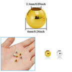400Pcs Spacer Beads for Jewelry Making 6mm Metallic Plated Round Beads Seamless Smooth Loose Ball Beads Crimp Stopper Beads Metal Spacer Beads for DIY Earring Necklace Bracelet Making(Gold, Silver) - color: 6mm, Gold Silver