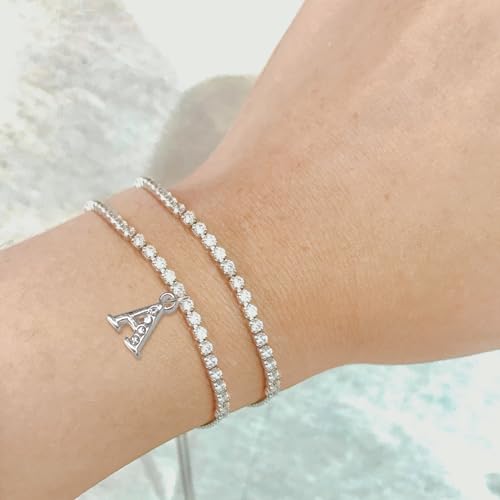 uxcell Rhinestone Letter Charm, Letter Alphabet Dangle Charm Pendant for DIY Bracelets Necklace Jewelry Making