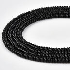 170pcs 4x2mm Natural Black Onyx Disk Rondelle Spacer Agate Stone Semi Precious Gemstone Loose Beads for Jewelry Making 15 Inch - color: Black Onyx