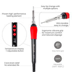 Soldering Iron Kit, 60W LED Display Digital Solder Pen, 5pcs Replaceable Tips, 21-in-1 Fast Heating with Solder Wire, Stand, Desoldering Pump, Wire Stripper, for Electronics Repair Hobby DIY 120V - color: Digital Soldering Iron Kit 1