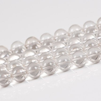 Natural Gemstone Clear Transparent Round Crystal Loose Beads Bijoux DIY Jewelry Choker Necklace Earrings Dangle Charms Making Findings/Accessories 1 Strand 15.5 inches (4mm, Transparent) - color: Transparent, size: 4mm