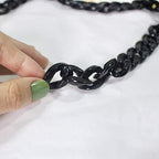 Aumey Clear White Black Brown Acrylic Chain Clutch Purse Strap Handles Bag Handbag Purse Replacement Chains 40 Inches - color: Black