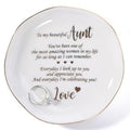 HOME SMILE Christmas Mothers Day Appreciation Birthday Gifts for Aunt from Newphew or Niece-Ceramic Ring Dish Jewelry Tray-Stocking Stuffers for Aunt - style: Mom