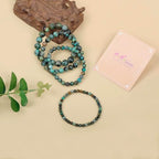 AD Beads Handmade Gemstone Stretch Elastic Bracelet Crystal Healing Reiki Nature's Beauty and Spiritual Essence Unisex - color: African Turquoise (Spiritual Growth), size: 8mm