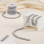 YOUBEIYEE 6.5 Feet Silver Stainless Steel Jewelry Making Chains Roll Embossed Oval Cable Chain Bulk with Lobster Clasps and Jump Rings - color: Embossed Silver