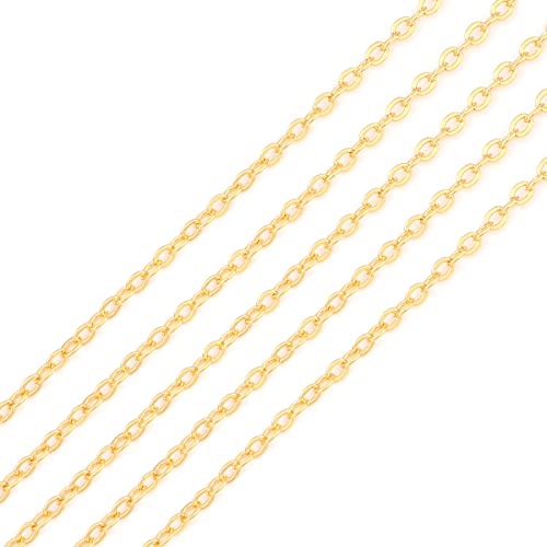 BEADIA 18K Gold Plated O Chains 2.0mm 2 Meters for Jewelry Making Findings - color: O Chain, size: 2.0mm