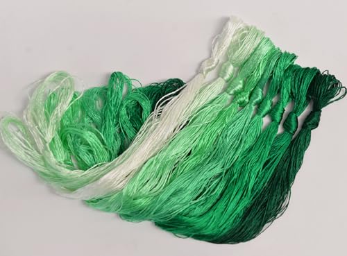 100% Nature Mulberry Handmade Embroidery Silk Thread Woven Jewelry Accessory Artificial Flowers Cross Stitch Floss DIY Sewing Kits 9 Gradient Colors 110m Each (16) - color: 16