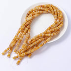 Natural Yellow Jade Disk Stone Spacer Beads 6x2mm 38cm/str Flat Rondelle Loose Semi Gemstone Caps for Making Bracelets Necklace - color: Yellow Jade