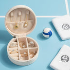18-Pack Volleyball Travel Jewelry Case Round Volleyball Stuff Portable Jewelry Organizer Storage Case for Team Athletes & Sports Enthusiasts Christmas Events & Milestones - style: Volleyball-18