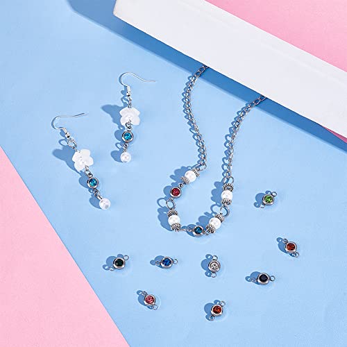 UNICRAFTALE Rhinestone Charms Pendants Link Connectors Birthstone Charms Crystal Glass Linking Pendant Diamond Connectors for Earring Necklace Bracelet Jewelry Making