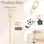 Hzopcw 20pcs Gold Keychain Making Kit, Key Ring Swivel Snap Hook Chains, Extender Keychain Bag Charm Kits for DIY Crafts Jewelry Making Handbag Purses- B Style - color: Gold-20pcs-B Style