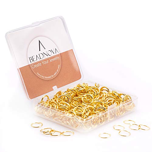 BEADNOVA 10mm Jump Rings Gold Jewelry Jump Rings for Jewelry Making Earrings Accessories for Keychains (300Pcs) - color: 300pcs, size: 10mm