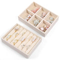 2pcs Ring Holder Display 6 Grid Jewelry Drawer Organizers Trays Small Ring Organizer for Jewelry Rings TrayRings Holder Display Tray Necklace Insert Holders Case for Girl Store Selling or Home Show