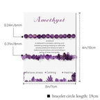 Healing Crystal Bracelets for Women 2 PCS 6mm Natural Stone Bracelet Stretch Crystal Beaded Bracelets Handmade Gemstone Bracelet Jewelry Gifts Christmas Gifts for Women Girls - style: amethyst