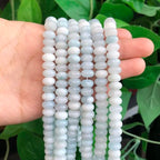 Songxi 5x8mm Natural Aquamarine Stone Rondelle Beads, 75PCS Spacer Round Loose Abacus Beads for Jewelry Making, Gemstone for Bracelet Necklace Earrings, Arts and Crafts - color: Aquamarine