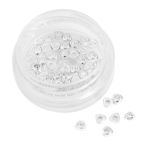 BEADIA Silver Plated Triangle Spacer Beads 3x1.5mm 50pcs for Jewelry Making Findings Non Tarnish - color: Silver, size: 3x1.5mm Triangle