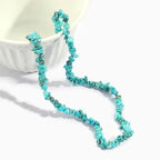 Raw Crystal Necklaces for Women 5-8mm Handmade Natural Stone Necklace Beaded Choker Necklace Healing Crystal Necklace Gemstone Necklace Raw Crystal Beaded Necklace for Her - style: Turquoise
