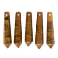 50mm Natural Iron Tiger Hexagonal Wand Jewelry Making Crystal Pointed Chakra Reiki Healing Beads 2mm Hole Drilled(Pack of 5) - color: Iron Tiger