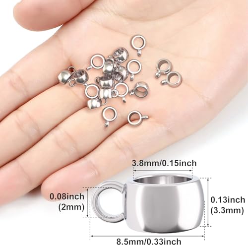 Joez Wonderful Links Bail Beads, Hypoallergenic Alloy Column Spacer Beads - color: 100 Silver