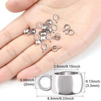 Joez Wonderful Links Bail Beads, Hypoallergenic Alloy Column Spacer Beads - color: 100 Silver