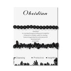 Healing Crystal Bracelets for Women 2 PCS 6mm Natural Stone Bracelet Stretch Crystal Beaded Bracelets Handmade Gemstone Bracelet Jewelry Gifts Christmas Gifts for Women Girls - style: black tourmaline