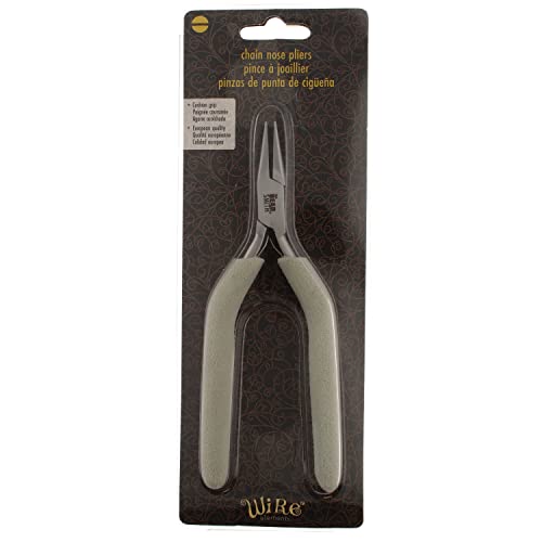 The Beadsmith Chain Nose Pliers, 6.25 inches (159mm), Polished Steel Head with Elongated Handle & Double-leaf Spring - style: Chain Nose
