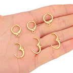 BEADIA 18K Gold Plated Earring Hooks Round 12mm 20pcs for Jewelry Making Findings - size: Round Hooks 12mm