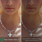 Bheop Chunky Cross Necklace for Women Trendy 14K Gold Silver Layered Statement Cross Pendant Charm Necklace Waterproof Paperclip Herringbone Snake Choker Chain Christian Jewelry Set Gift Non Tarnish - style: SL-Cross Necklace(1 inch Pendant)