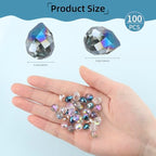 100Pcs Crystal Beads 8x10mm,Shiny Teardrop Shape Crystal Glass Beads,Faceted Crystal Beads Bulk for Jewelry Making,Necklace Bracelet Earring Phone Charms Strap DIY Craft(Mixed Colors) - color: Mixed Colors