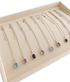 Stackable Jewelry Display Tray Necklace Bracelet Watch Organizer Premium Grad Beige Velvet Home Store Shows Gallery Drawer Divider Closet Organization - color: Bracelets-Watches