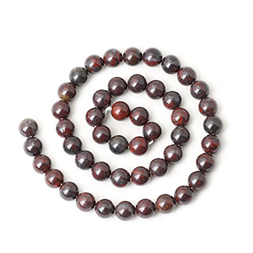 45PCS 8mm Natural Brecciated Jasper Round Loose Beads for Jewelry Making DIY Bracelet Necklace Materials 1 Strand 15" - color: Brecciated Jasper, size: 8mm